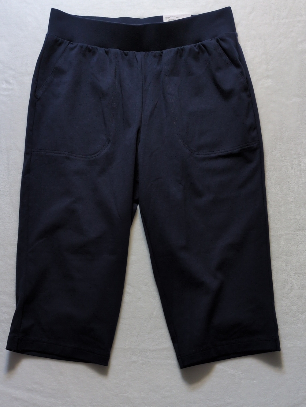 NWT Croft & Barrow Navy Blue Skimmer Crop Pants S Pull On Elastic Waist Pockets